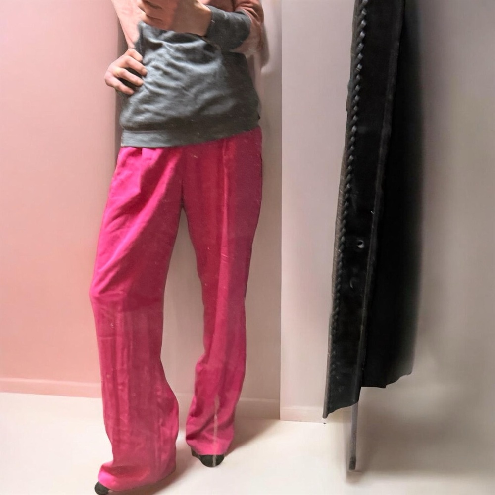 Zara Wide Leg Trousers Fuchsia XS Long